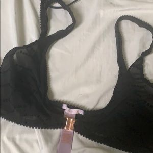 Flocked unlined bralette